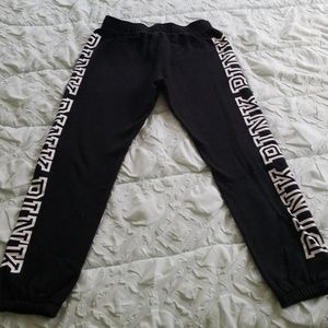 Pink fitted sweat pants